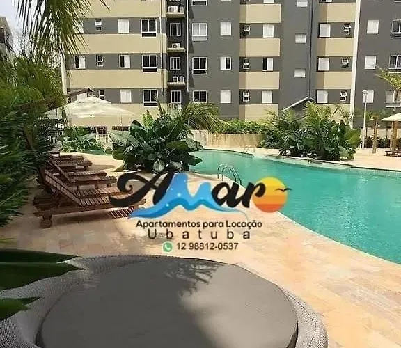 Jardim das Palmeiras II Home Resort JP2 Ubatuba - Apartamento com 2 Dorms, 1 Suíte, Condomínio com Piscinas, Sauna, Churrasqueira, Academia e Salão de Jogos
